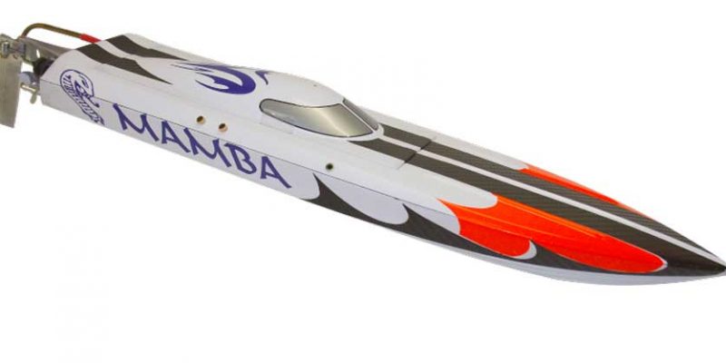 MHZ Powerboats Mamba Mono Rennboot -Modell in weiß/orange